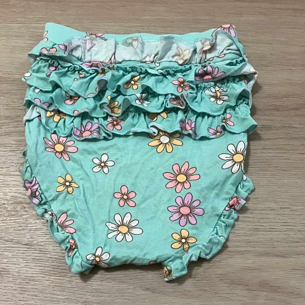 Posh Peanut Floral Diaper Cover - Teal and Pink